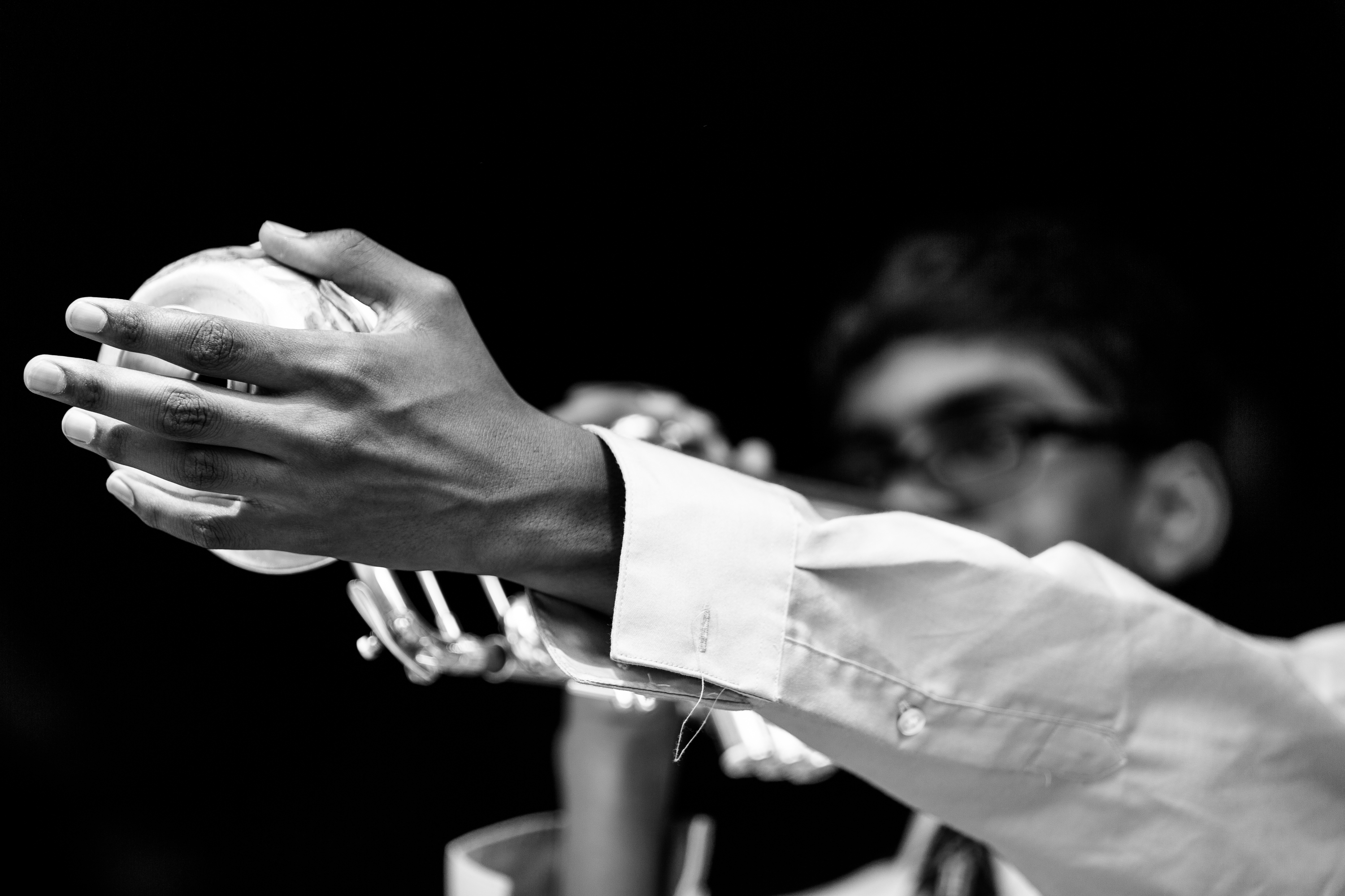 Arjun Raguram playing trumpet